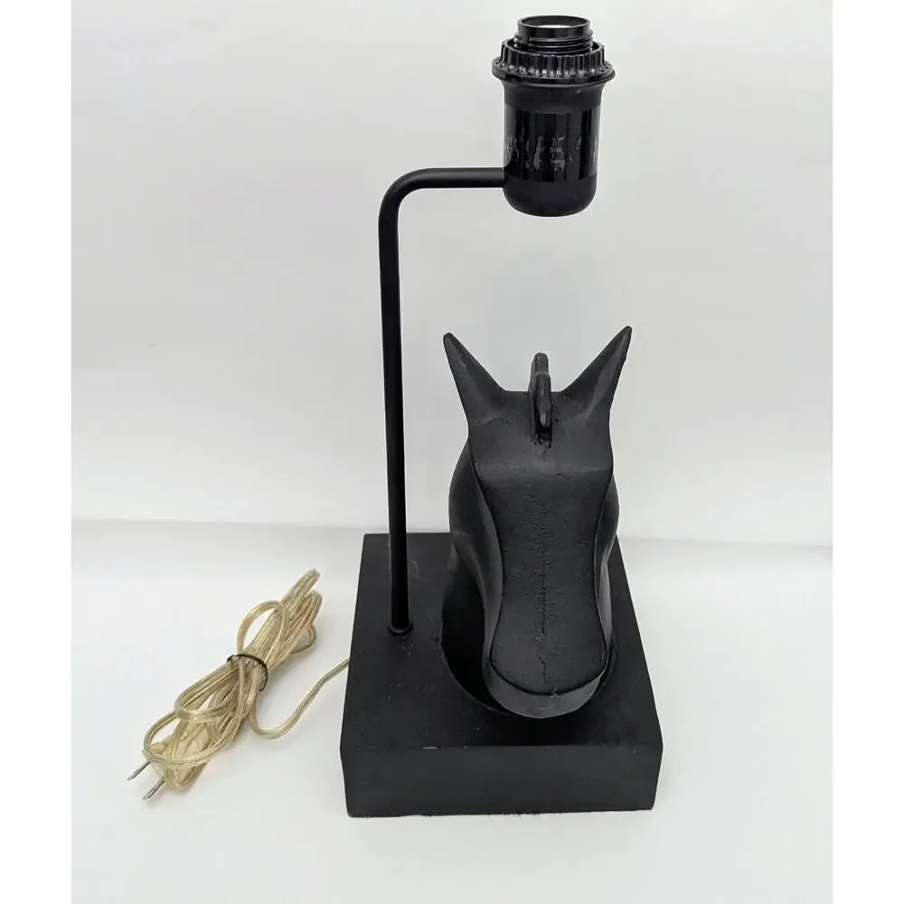 West Elm Black Horse Head Table Accent Lamp MCM Style 16